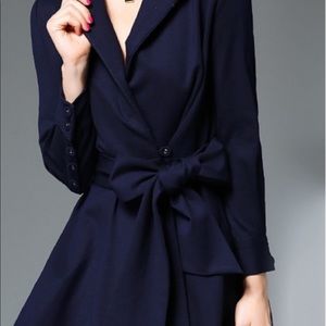 Tie Waist Wrap Midi Dress With Asymmetric Hem